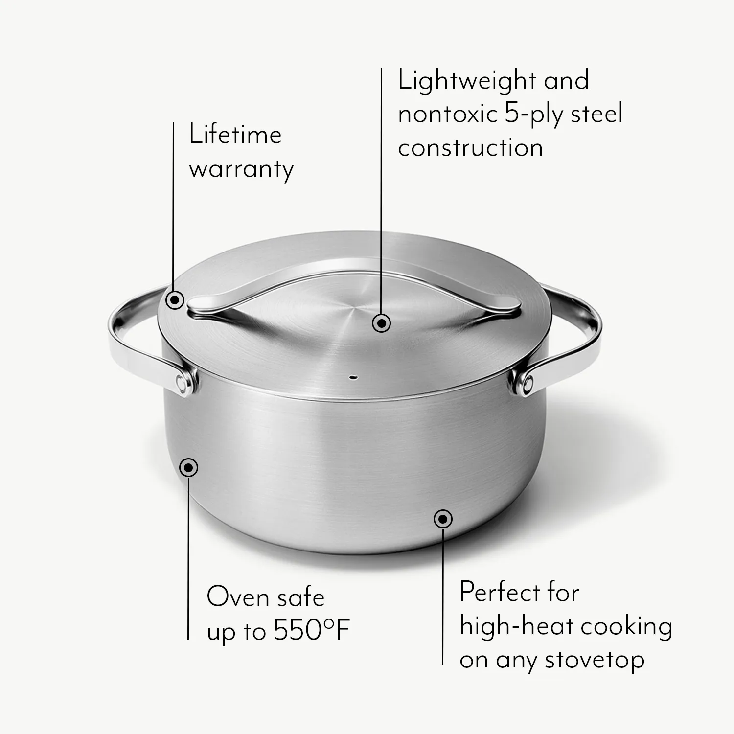 Caraway 5-Ply Stainless Steel Skillet