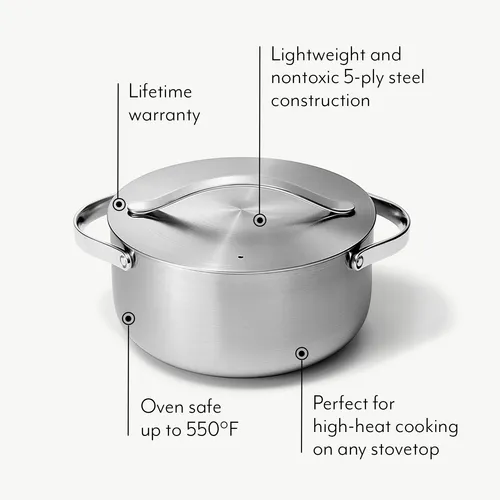 Caraway 5-ply Stainless Steel 7-Piece Set with Bonus Storage