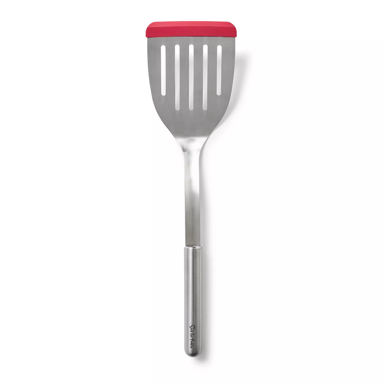 Sur La Table Stainless Steel Silicone Edge Slotted Turner, Silver