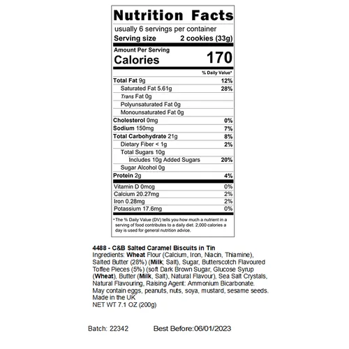 Cartwright & Butler Sea Salted Caramel Biscuits Tin 