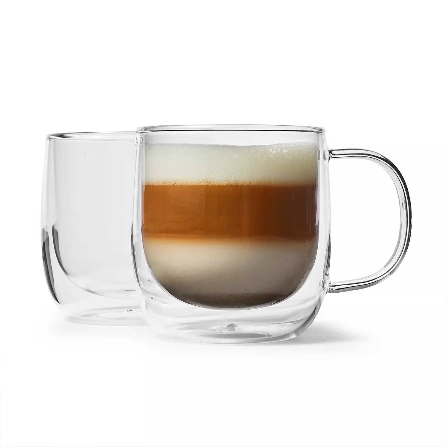 Cappuccino Cups Set of 2 Double Walled Coffee Glasses Lunae 