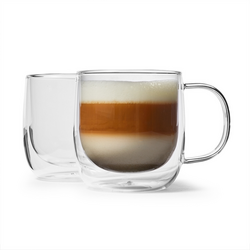 Sur La Table Double-Wall Cappuccino Glasses, Set Of 2 Stylish and functional