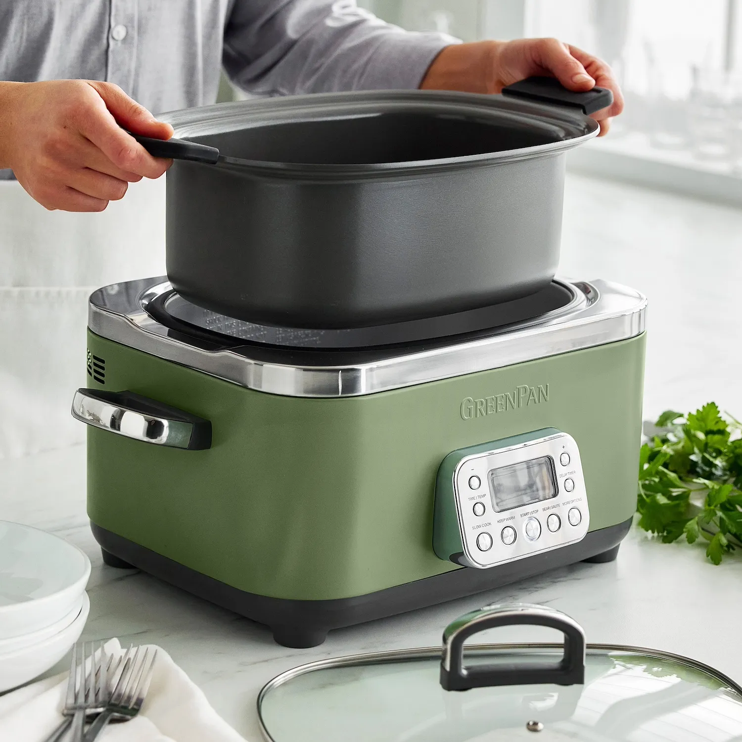 GreenPan Elite Slow Cooker, 6 qt.