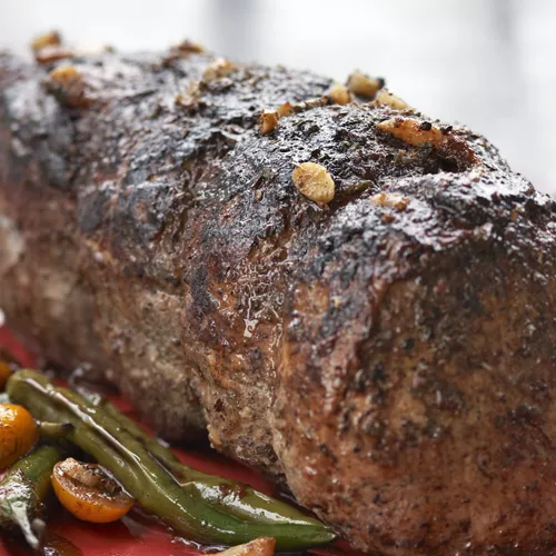 Porcini-Crusted Tenderloin with Chocolate-Port Sauce