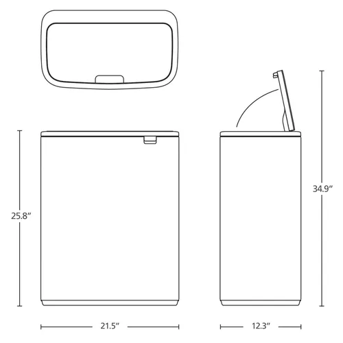 Brabantia Bo Touch Top Can, 2 x 30 L