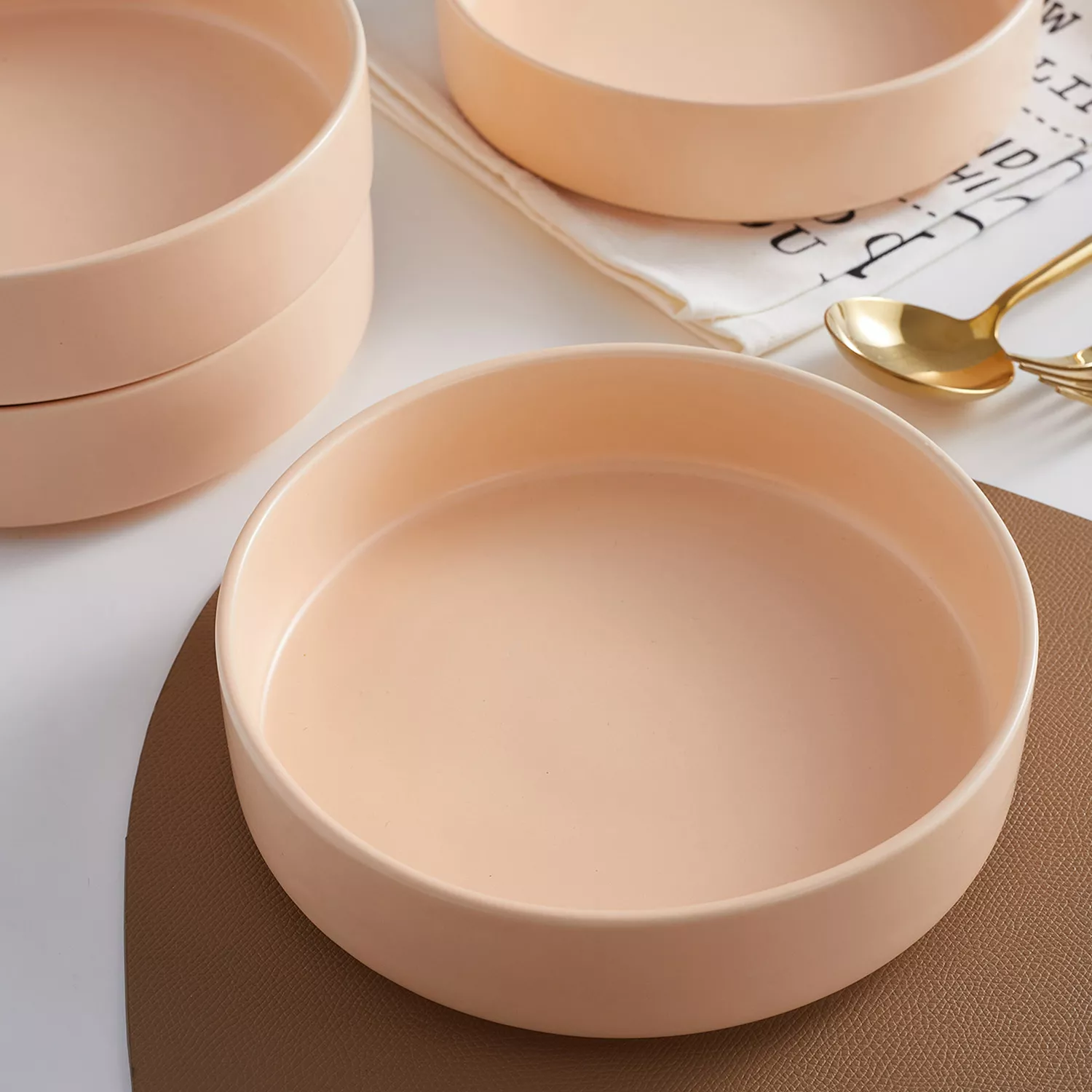 Stone Lain Stella Porcelain Round Pasta Bowls, Set of 6