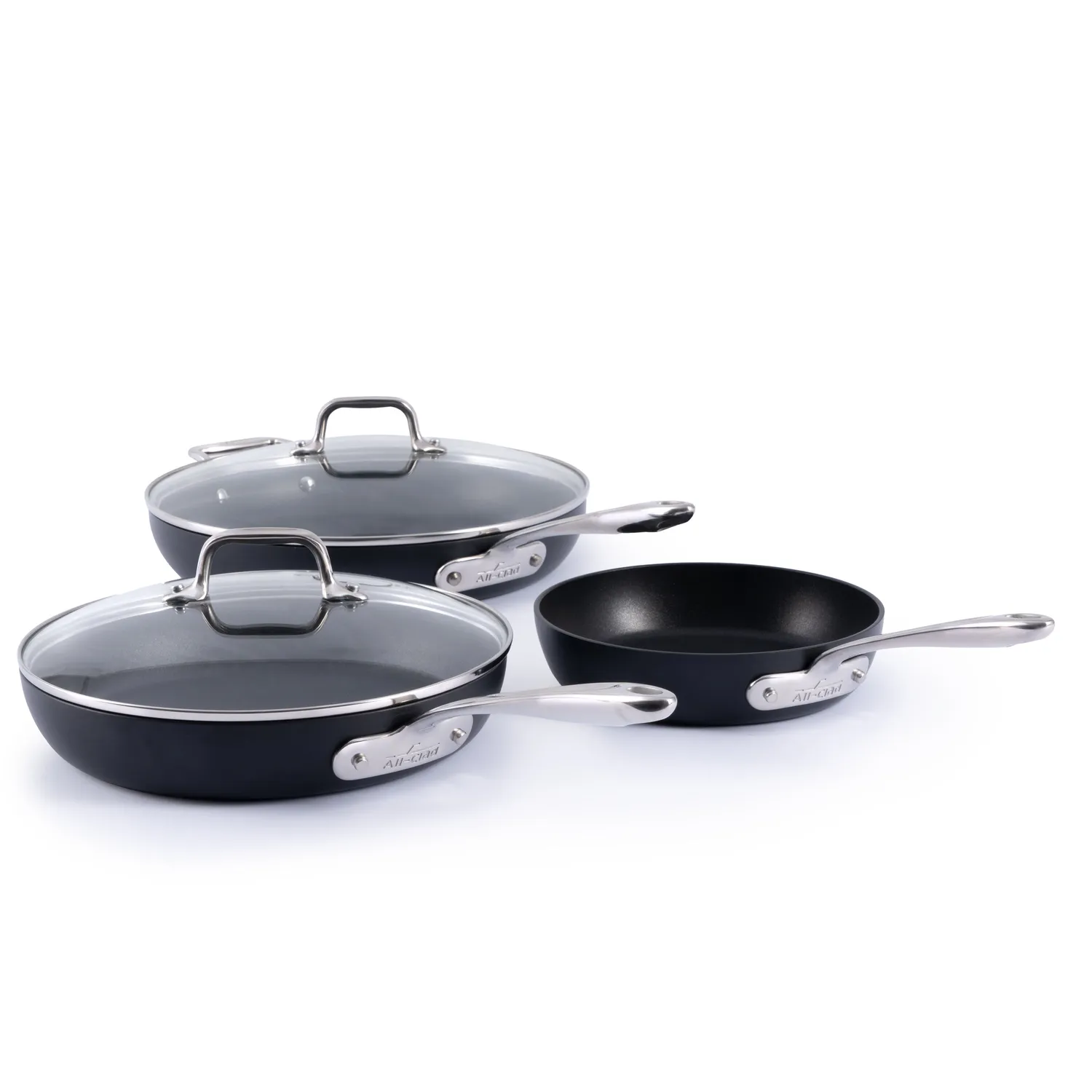 All-Clad HA1 Expert Nonstick 5-Piece Skillet Set w/ Lids, 8", 10" & 12"