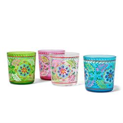 Sur La Table Liliana Floral Double Old-Fashioned Outdoor Glasses, Set of 4 Love my purchases