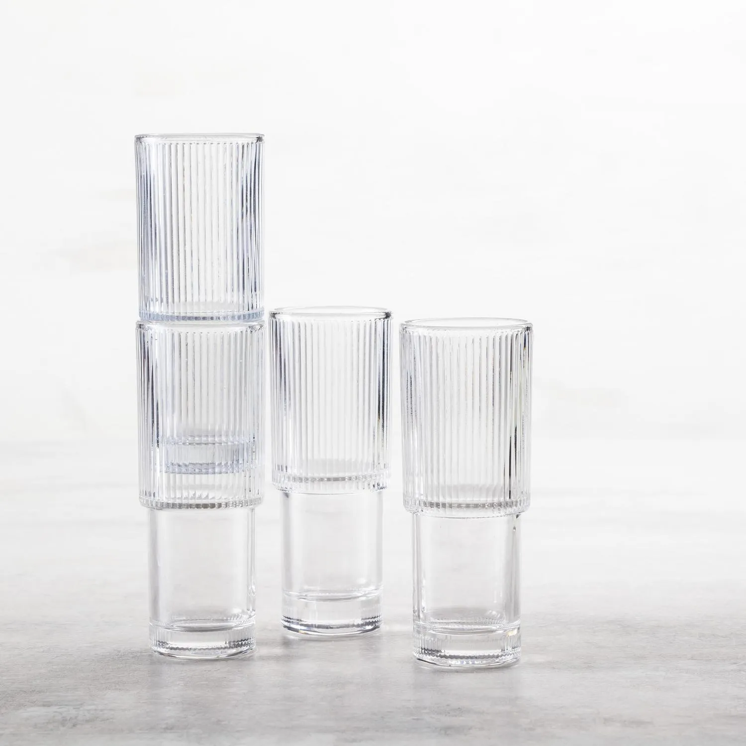 Fortessa Noho Stackable Collins Glasses, Set of 4