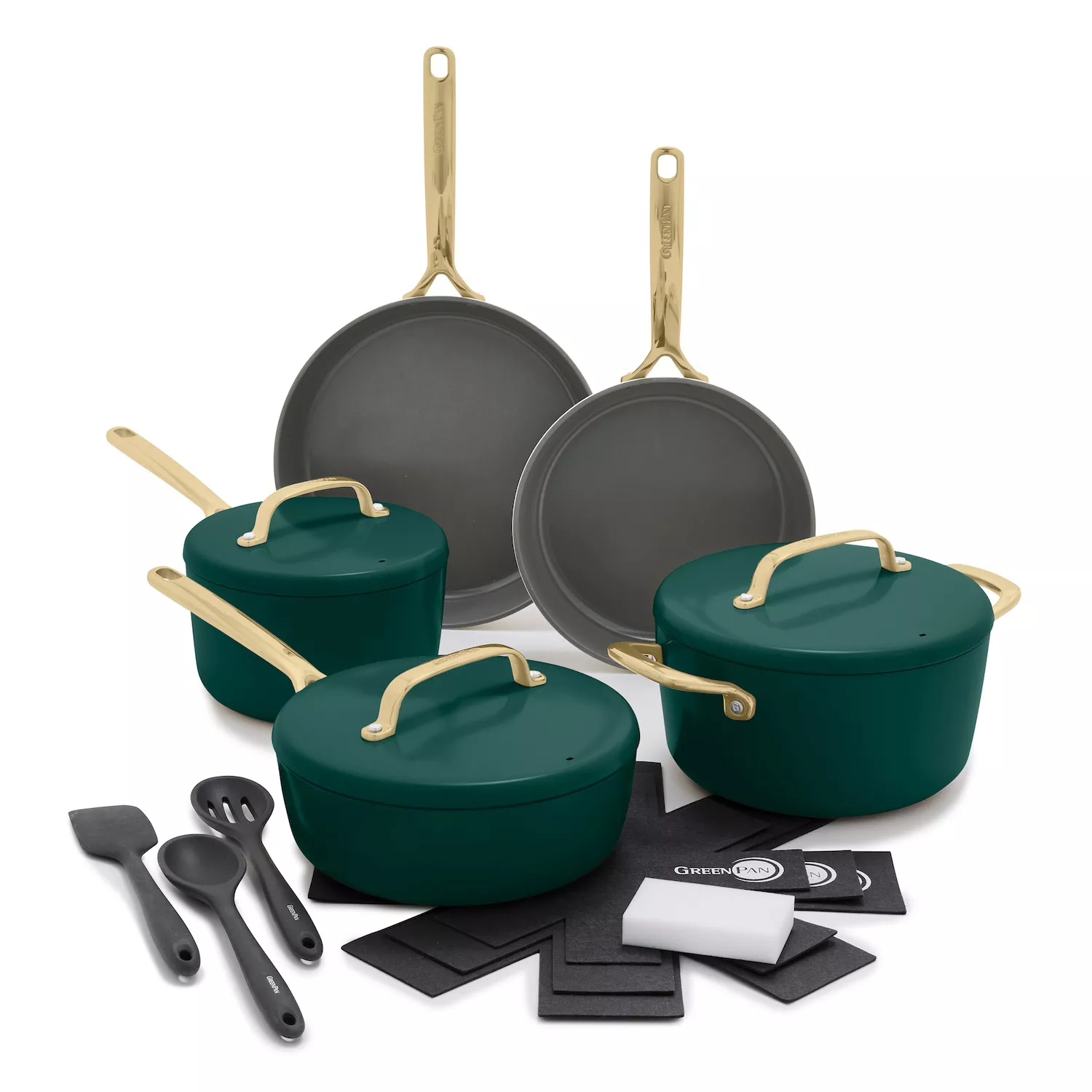 GreenPan GP5 11-Piece Cookware Set with Champagne Handles