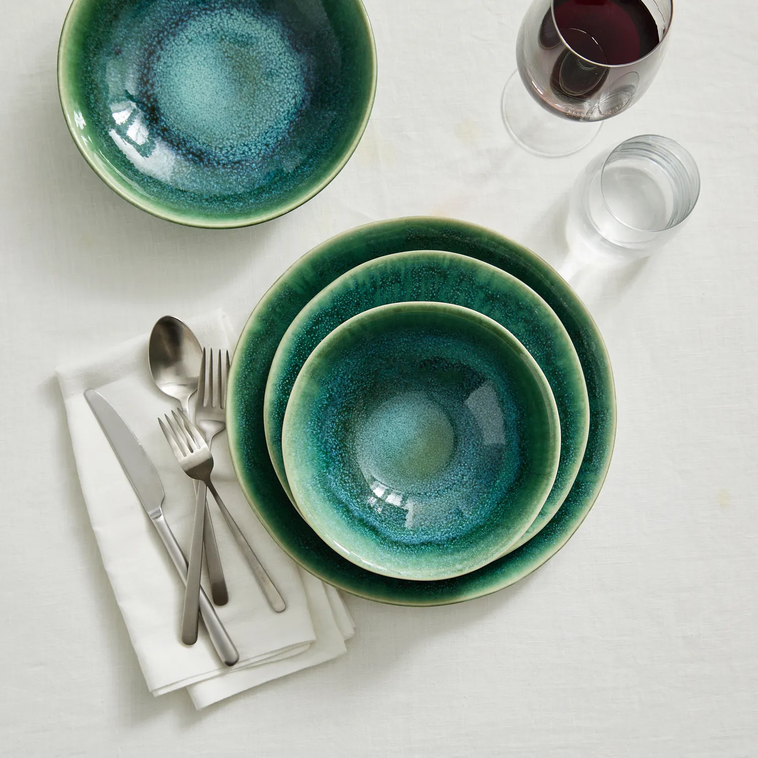 Sur La Table Cloud Emerald Salad Plate