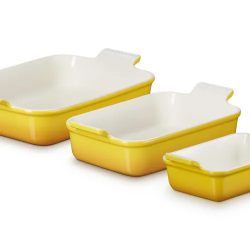 Le Creuset Heritage Stoneware 3-Piece Rectangular Baker Set