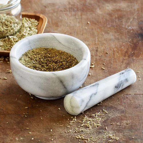 Sur La Table White Marble Mortar & Pestle, 2&#189;&#34; x 4&#189;&#34;