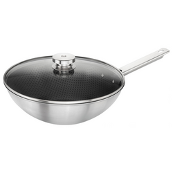 Zwilling Joy Stainless Steel Nonstick Wok with Lid, 12"