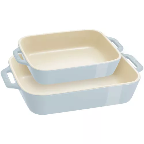 Staub Pastel Macaron Stoneware 2-Piece Rectangular Baker Set