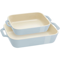 Staub Pastel Macaron Stoneware 2-Piece Rectangular Baker Set