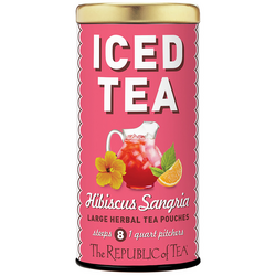 The Republic of Tea Hibiscus Sangria Iced Tea This is my go to on those hot summer days , I even make a pitcher & freeze in ice cube trays to add to my tea so it does not get watered down , I do this with a lot of my ice teas , but some loose flavor once frozen but not this , I just simply love this 