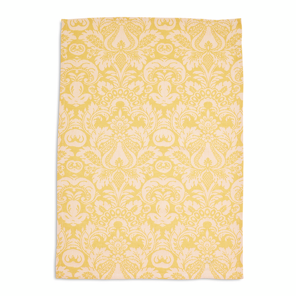 Yellow Damask Jacquard Kitchen Towel, 28&#34; x 20&#34;
