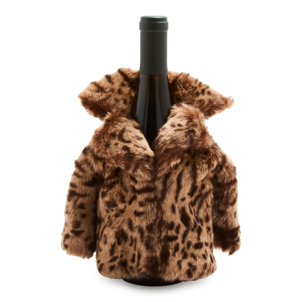 Leopard-Print Fur Bottle Coat