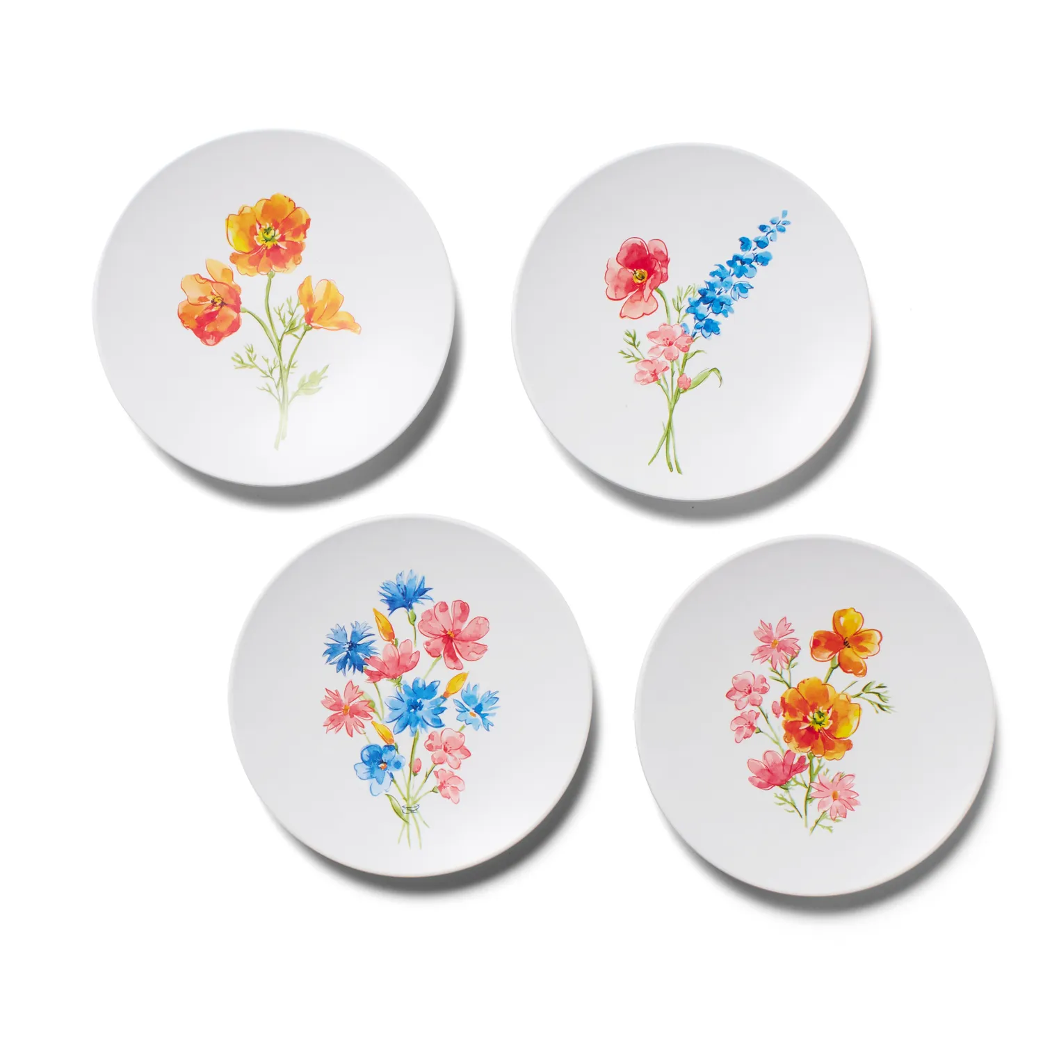 Sur La Table Wild Poppies Melamine Appetizer Plates, Set of 4