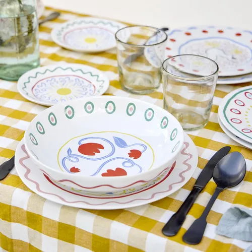 Costa Nova Summer Bliss Tulip Pasta Bowls, Set of 6
