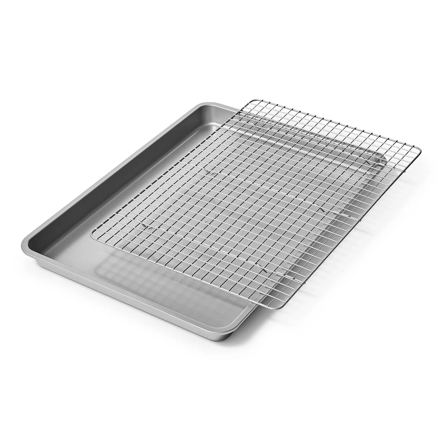 Wilton Nonstick Cookie Sheet, Cooling Grid and Silicone Baking Mat Bakeware Set, 4-Piece