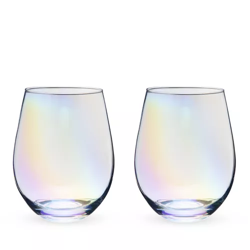 Sur La Table Bistro Stemless Wine Glasses, Set of 4, Clear