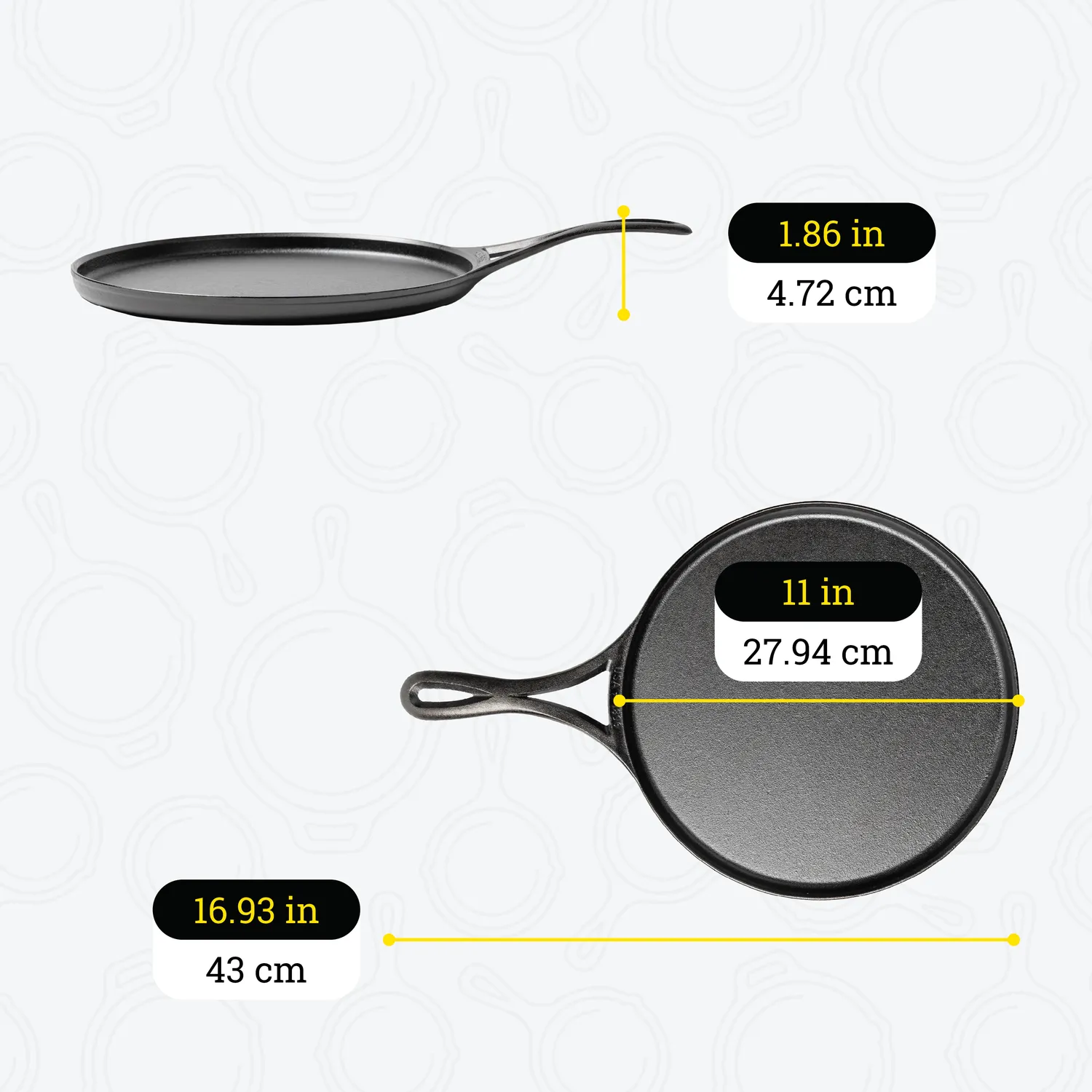 Lodge Blacklock Cast Iron Round Griddle, 11"