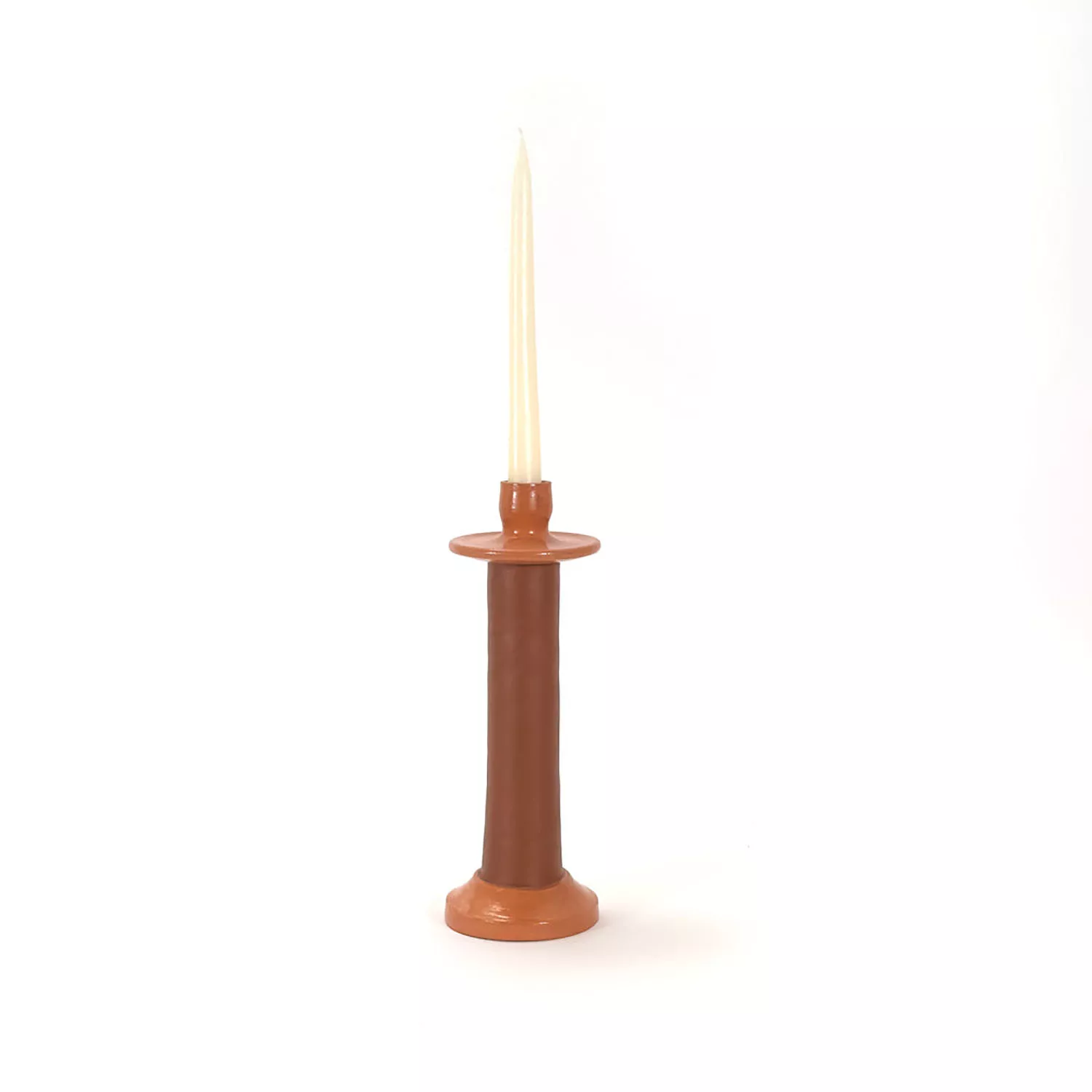 Alcantara-Frederic Large Leather Wrapped Candle Holder