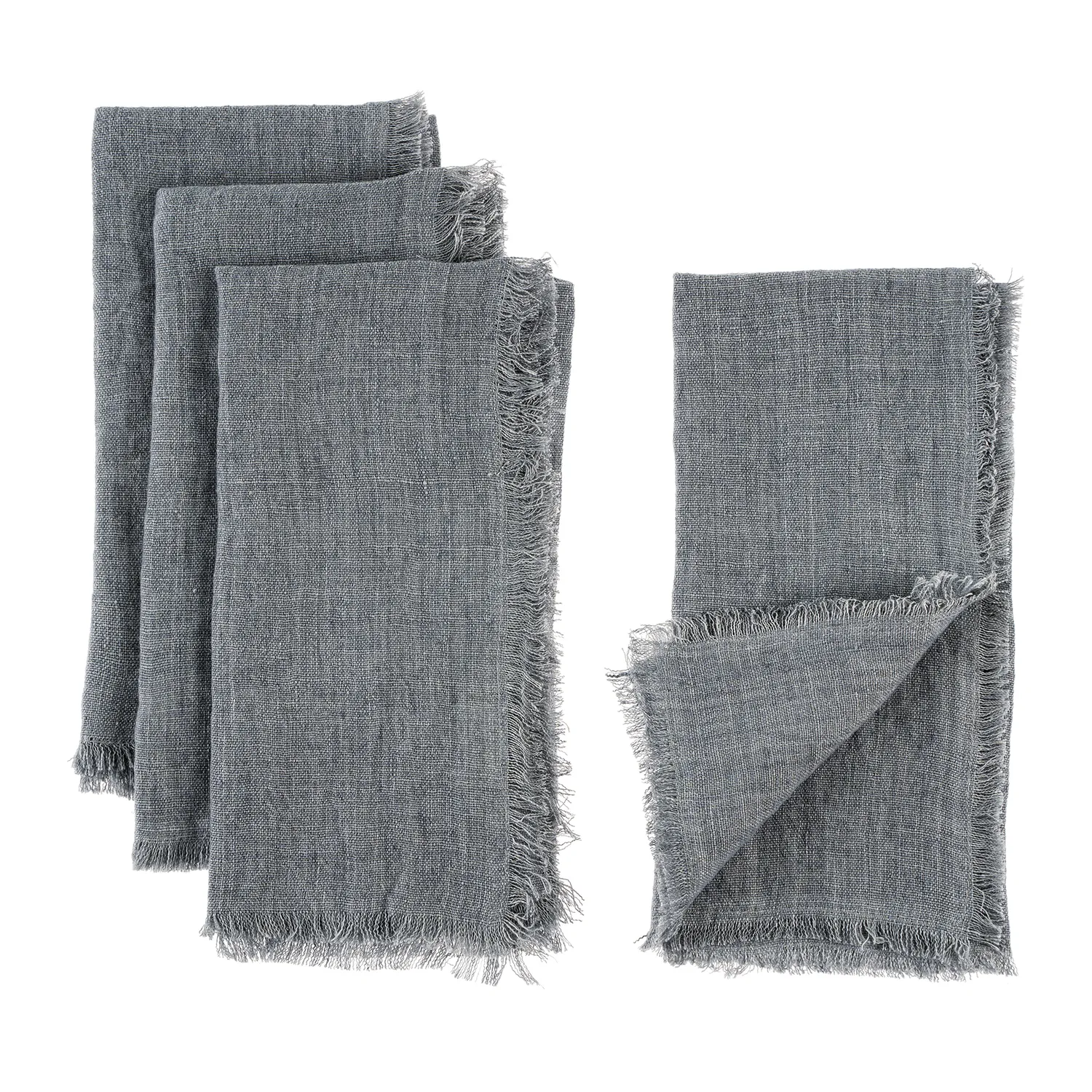 Indaba Fringe Linen Napkins, Set of 4