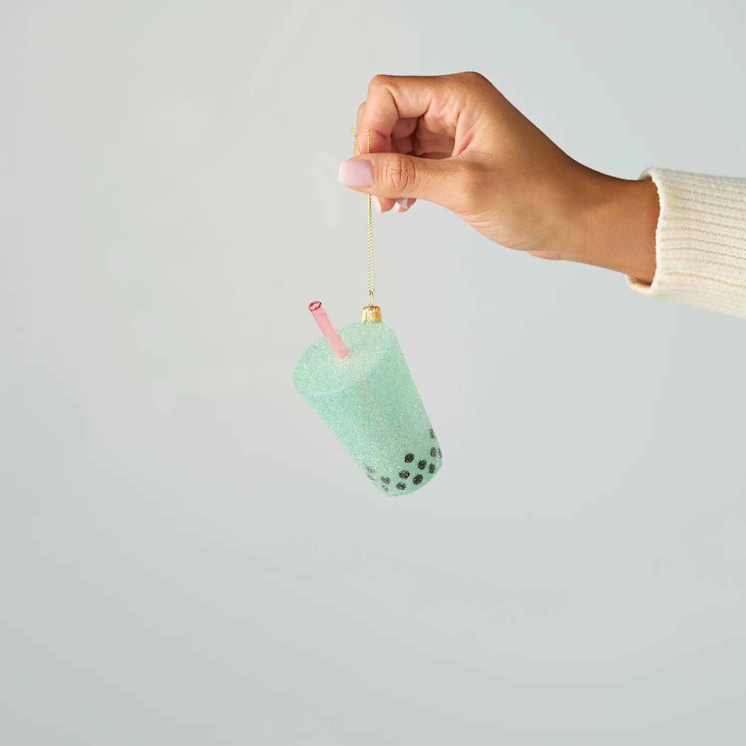 Sur La Table Bubble Tea Glass Ornament, 4.22"