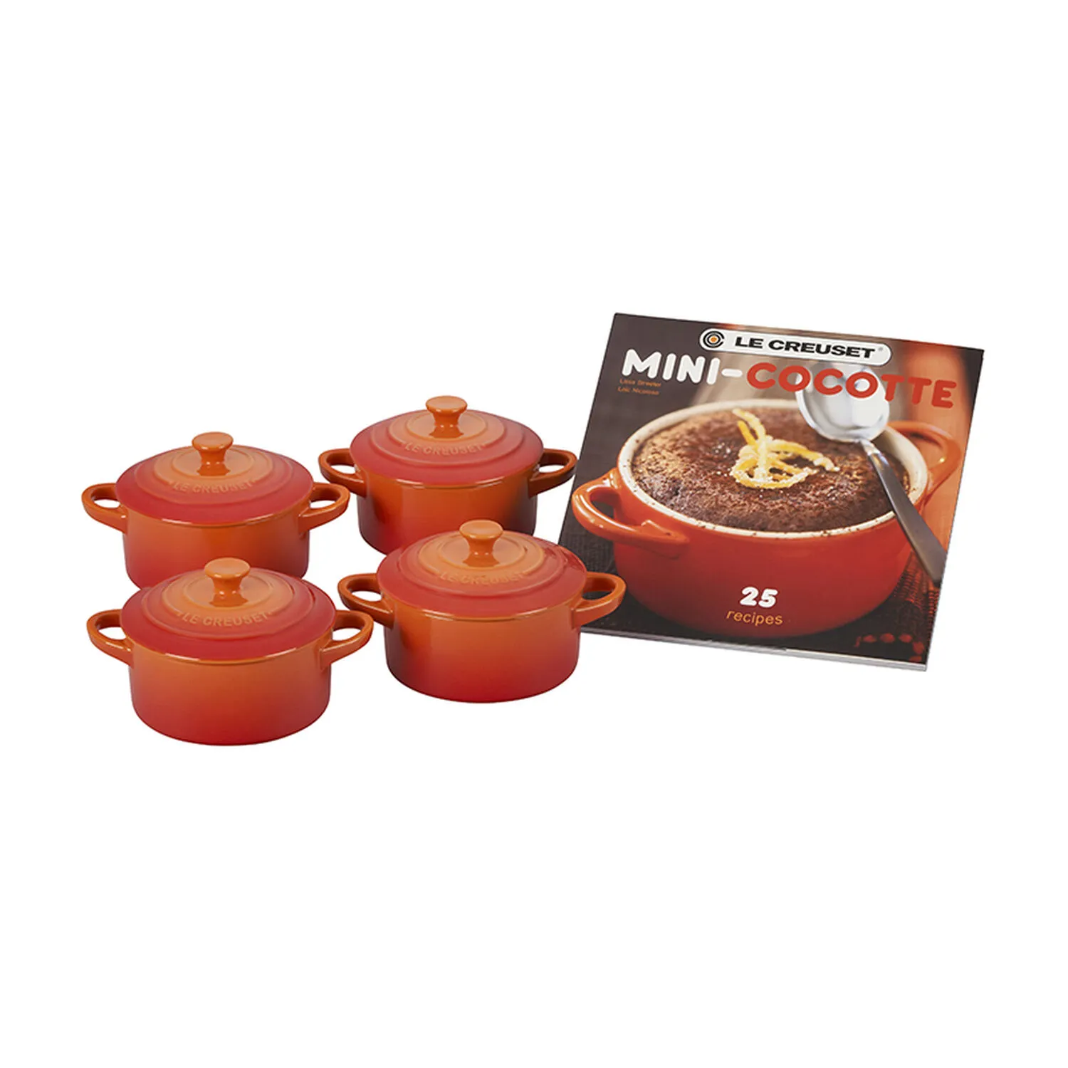 Le Creuset Signature 8 oz. Petite Cocottes with Cookbook, Set of 4