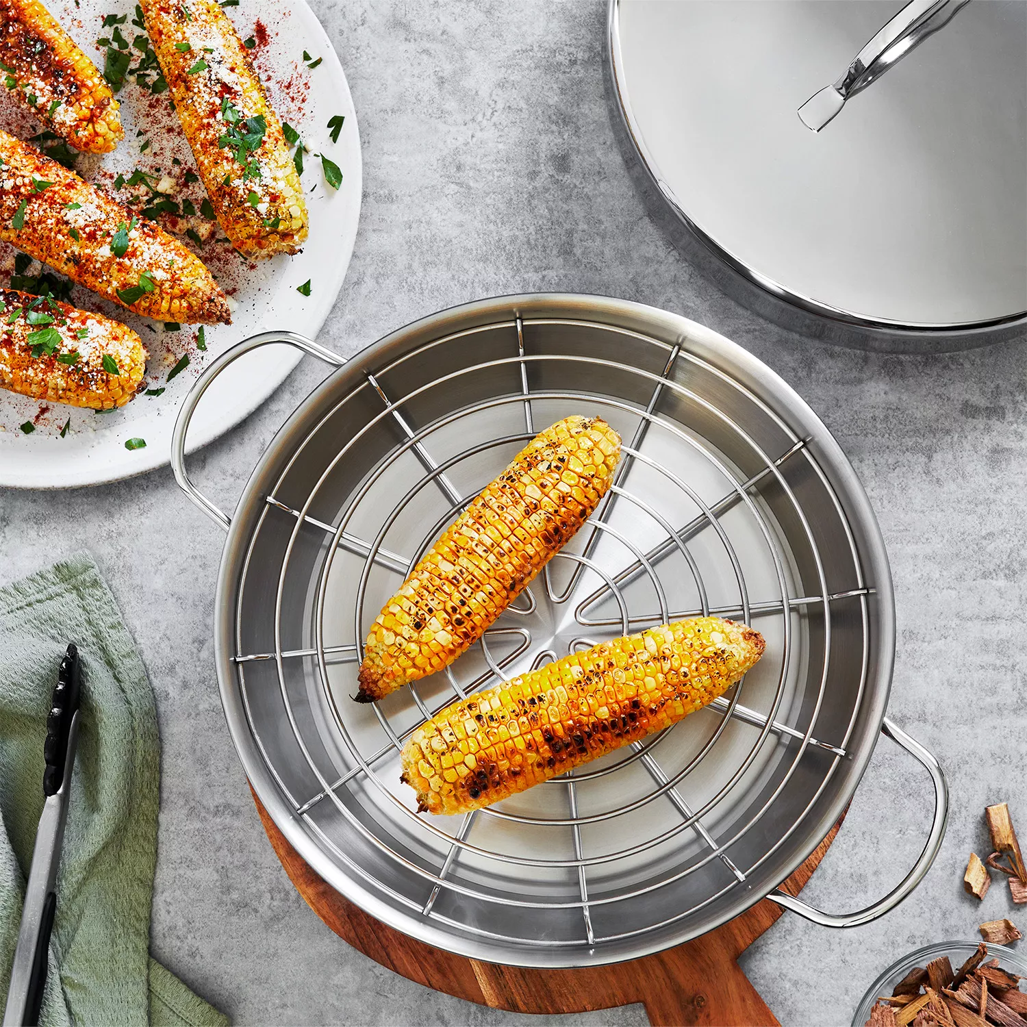 Demeyere Resto3 4-Piece Stainless-Steel Stovetop Smoker Set