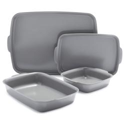 GreenPan Elite Ceramic Nonstick Ovenware 4-Piece Bakeware Set Great pans  very easy cleanup
