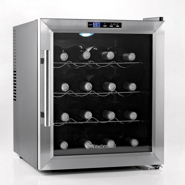 Wine Enthusiast Silent Touchscreen Wine Cooler, 16 Bottle