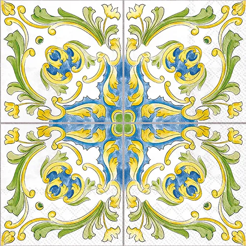 Boston International Lenger Tile Cocktail Napkins, Set of 20