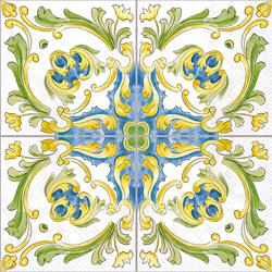 Boston International Lenger Tile Cocktail Napkins, Set of 20