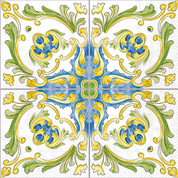 Boston International Lenger Tile Cocktail Napkins, Set of 20