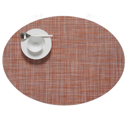 Chilewich Mini Basketweave Oval Placemat, 14" x 19.25" The oval placemats at the