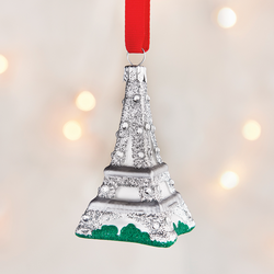 Eiffel Tower Glass Ornament