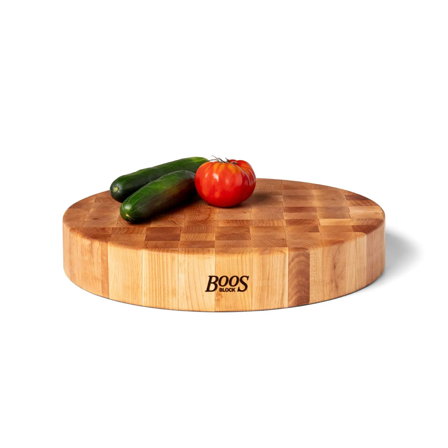 John Boos Maple End-Grain Round Chopping Block, 18" x 3"