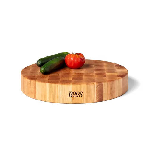 John Boos Maple End-Grain Round Chopping Block, 18" x 3"
