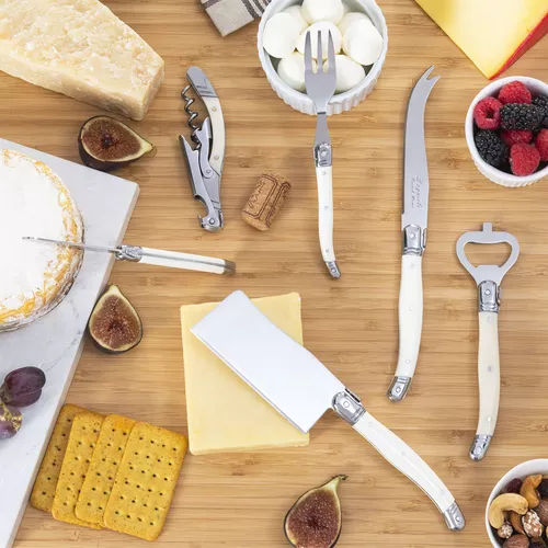 French Home Faux Ivory Laguiole Essential 9-Piece Charcuterie & Barware Set