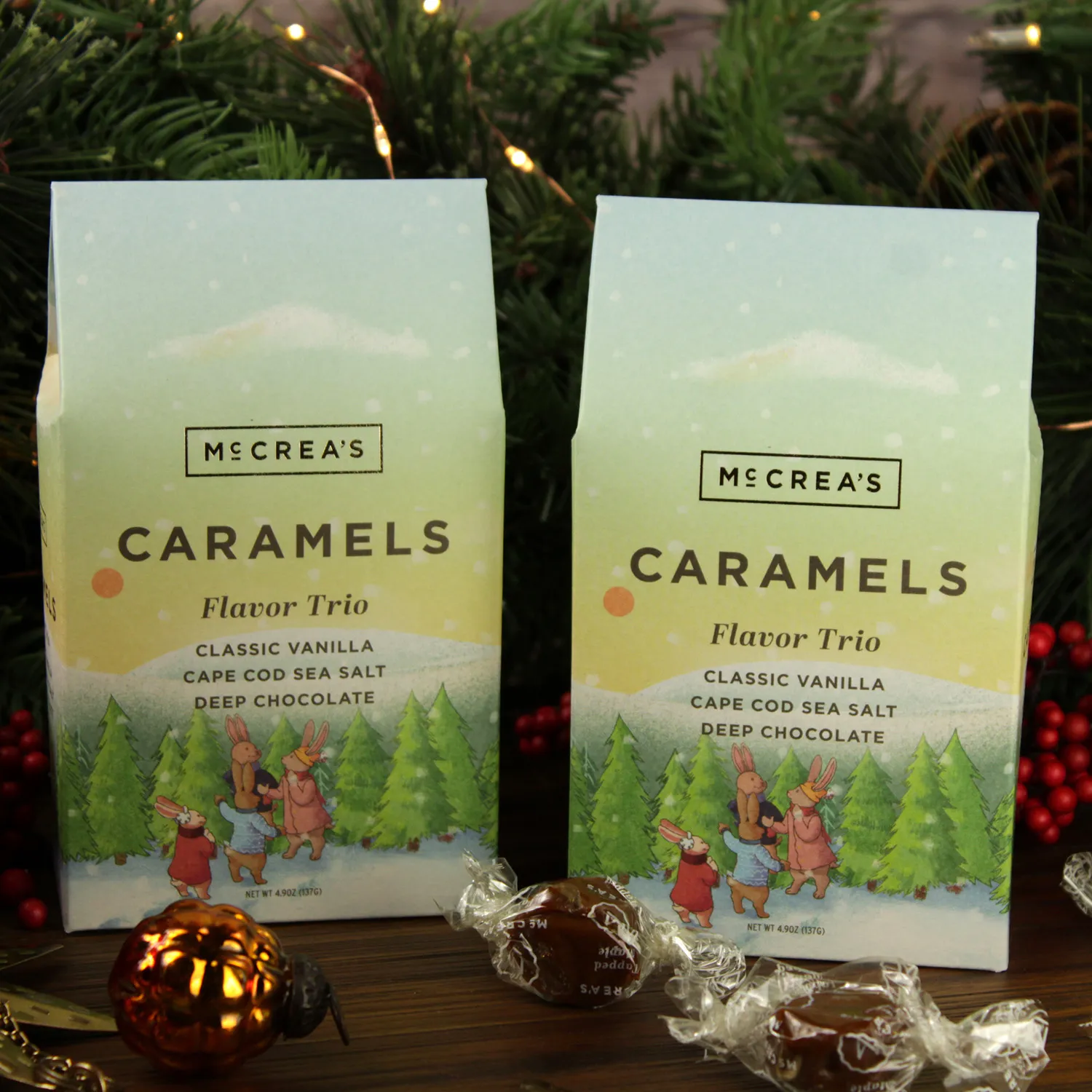 McCrea’s Candies Holiday Caramel Gable Box, Set of 2
