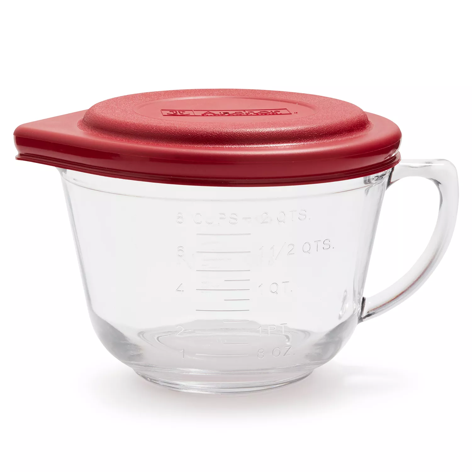 Anchor Hocking Glass Batter Bowl with TrueFit Lid, 2 qt.