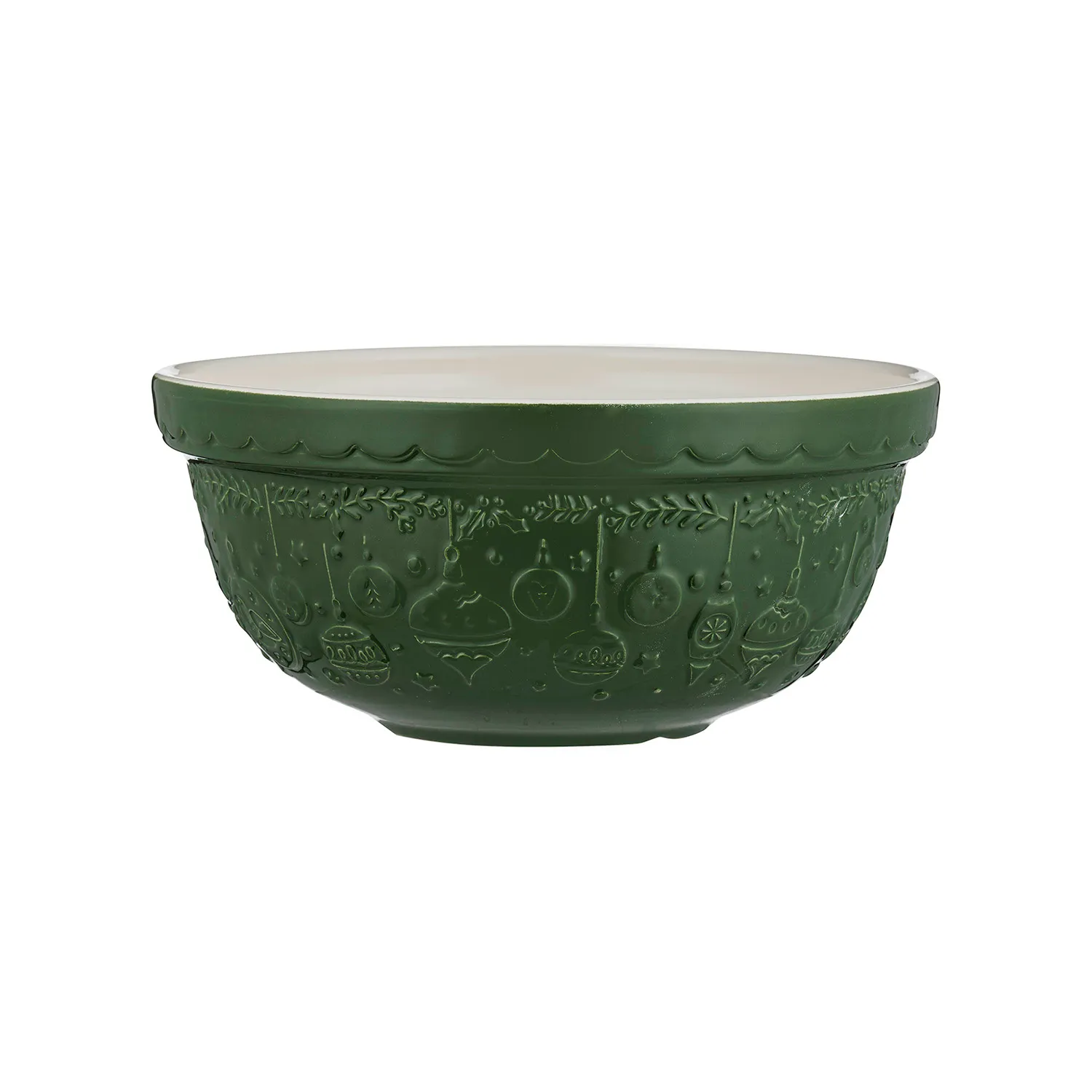 Mason Cash Deck The Halls Green Mixing Bowl, 2.15 qt.