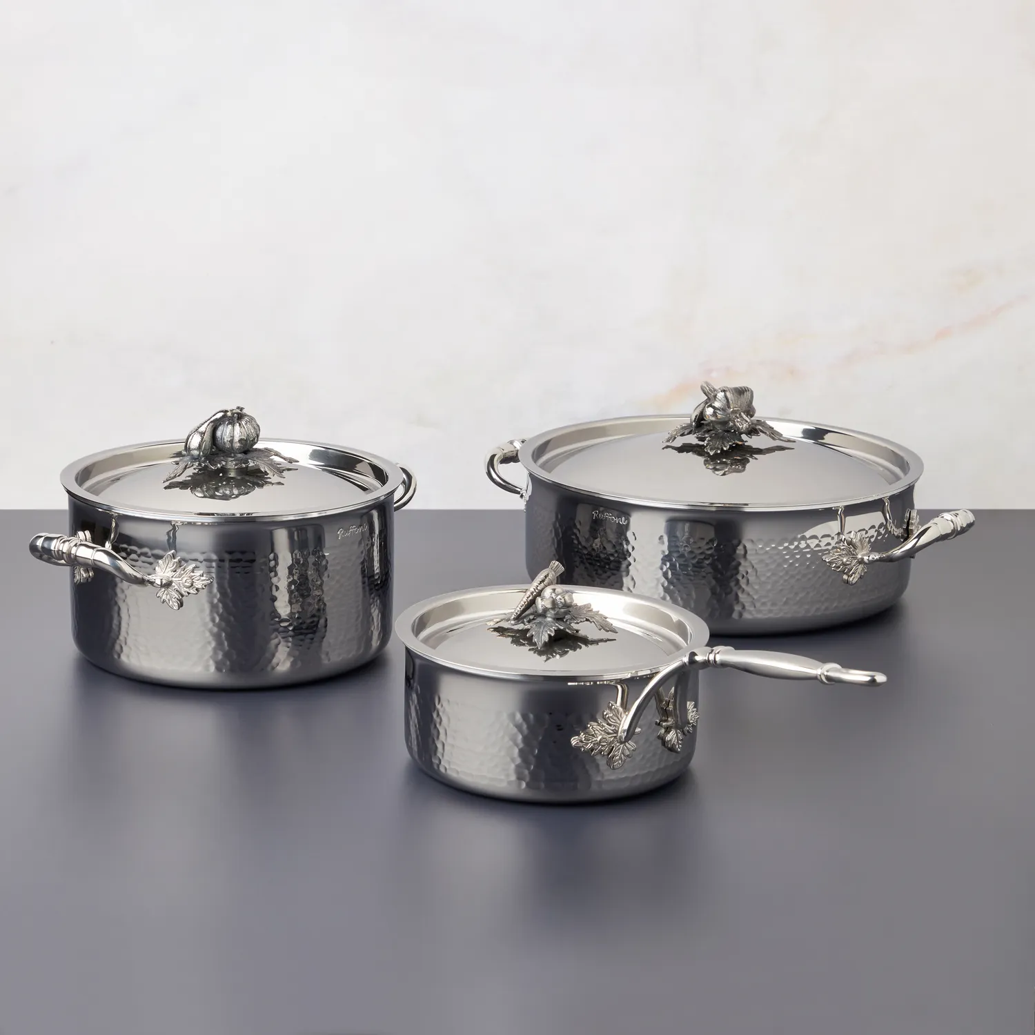 Ruffoni Opus Prima Hammered Stainless Steel 6-Piece Cookware Set
