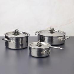 Ruffoni Opus Prima Hammered Stainless Steel 6-Piece Cookware Set