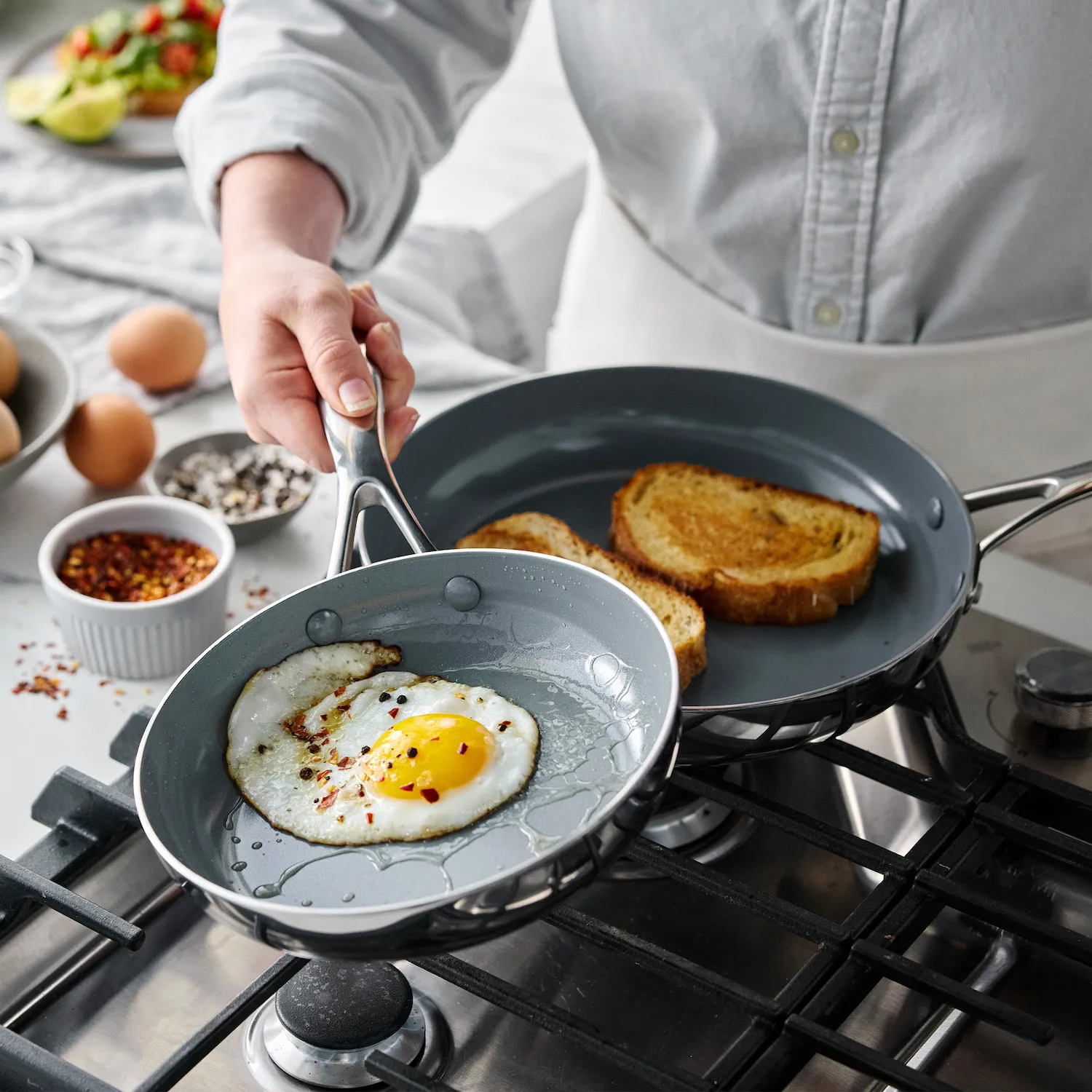 GreenPan Stainless Steel Valencia Pro Ceramic Nonstick 10-Piece Cookware Set