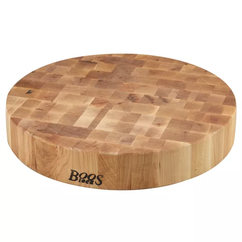 John Boos Maple End-Grain Round Chopping Block, 18" x 3"